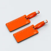 Aluminium Ruler Tag Pair in Runway Orange