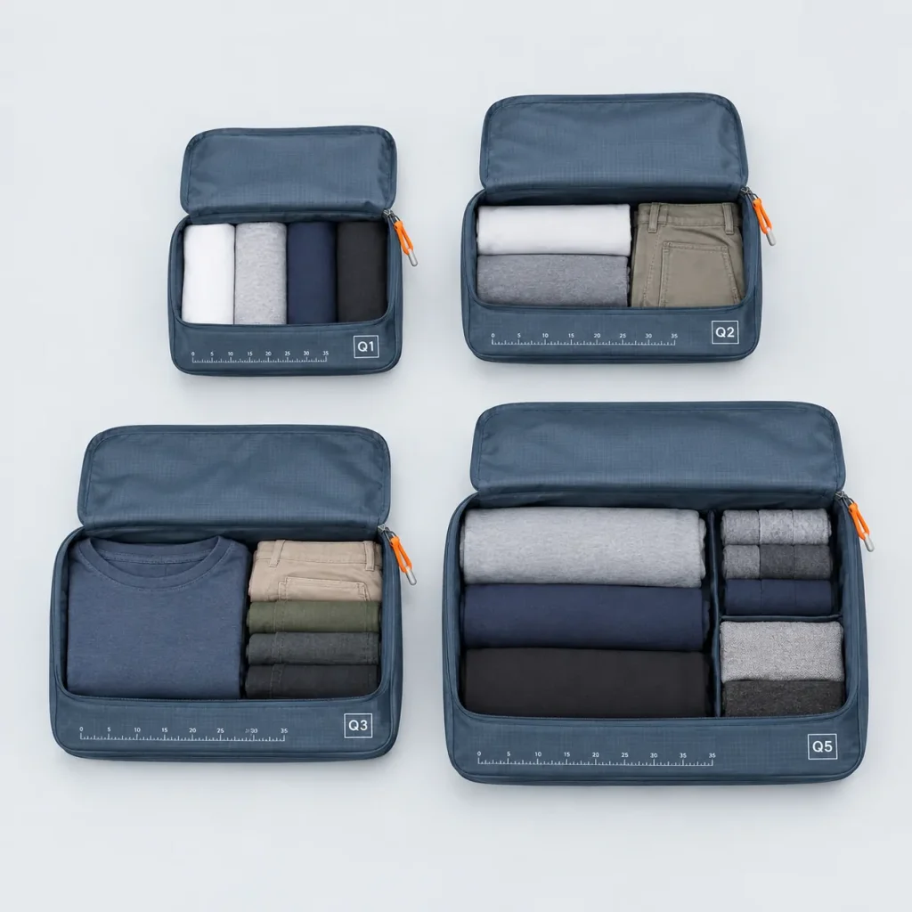 Carry-On Five, opened to show what fits inside