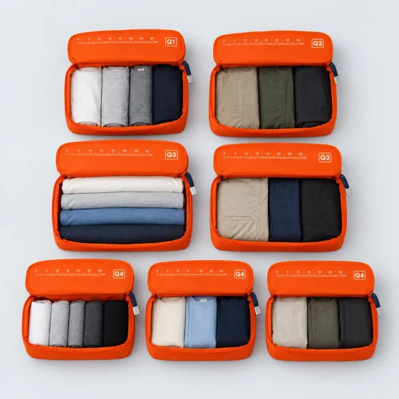 Family Grid Eight, opened to show what fits inside
