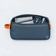 Flat Toiletry Pouch, opened to show what fits inside