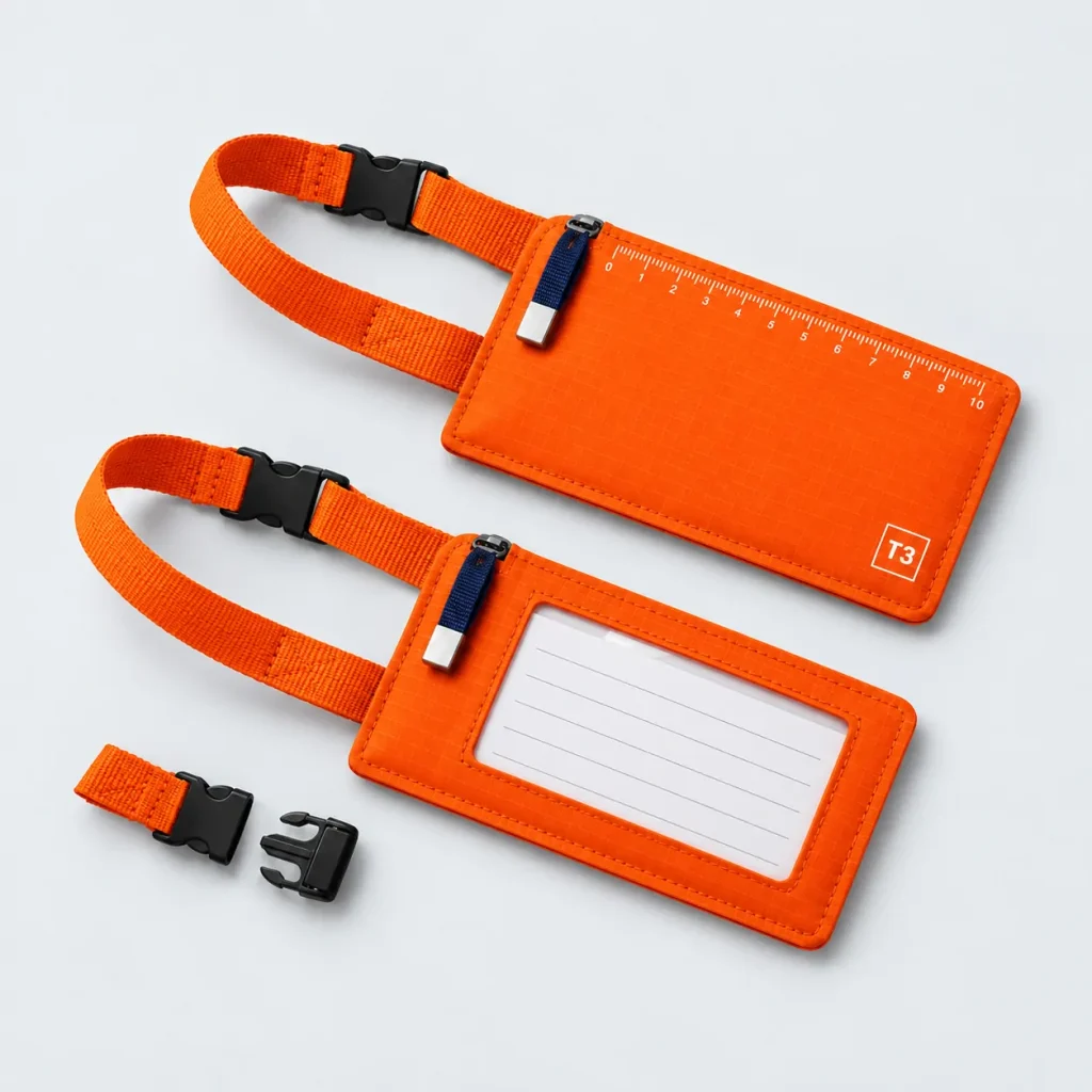Loop Strap Tag Pair, opened to show what fits inside