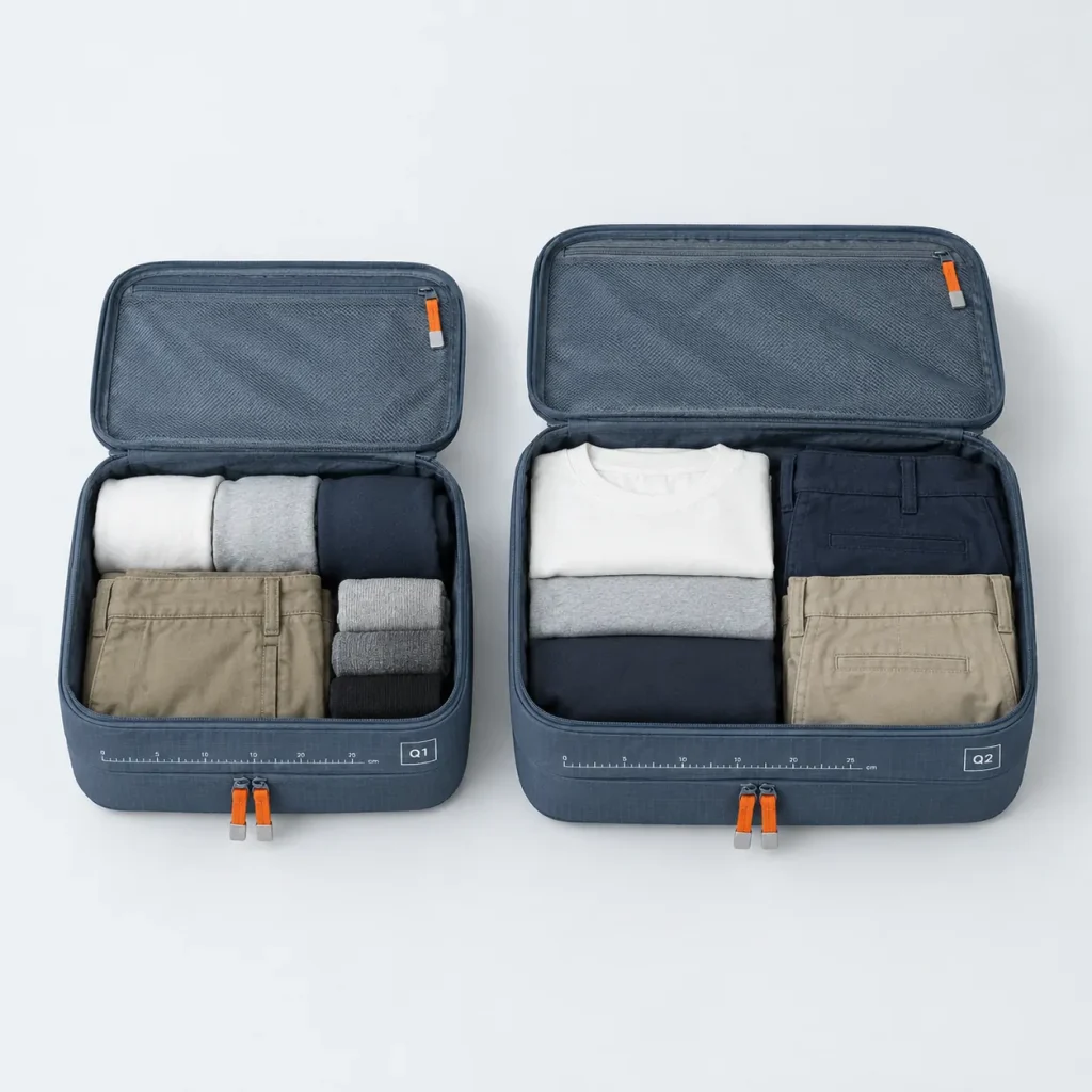 Overnight Pair, opened to show what fits inside