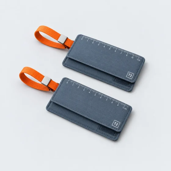 Privacy Flap Tag Pair, studio photo