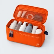 Toiletry Cube, opened to show what fits inside