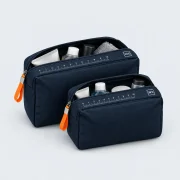 Toiletry Duo, opened to show what fits inside